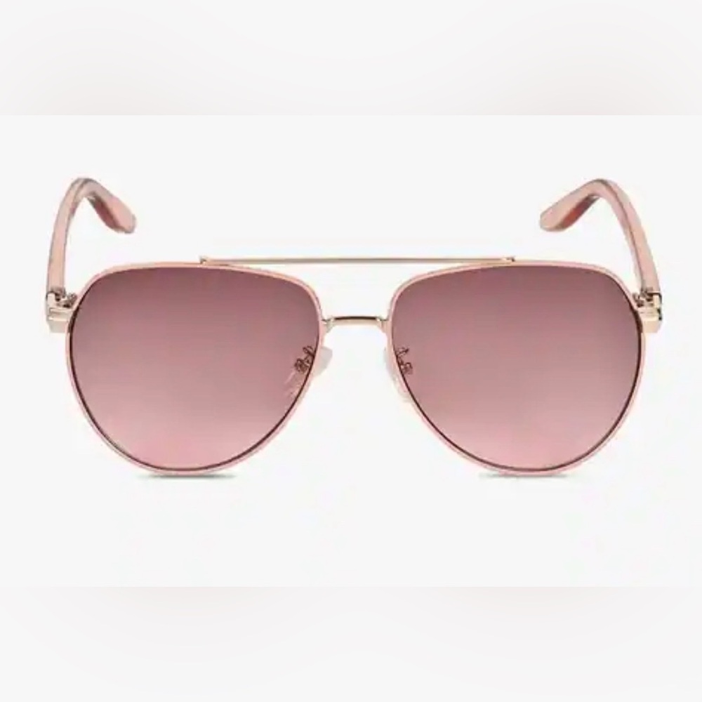 Kenneth Cole Rose Gold Frame Pink Gradient Aviator Sunglasses